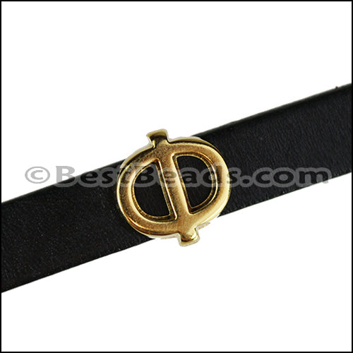 10mm flat GREEK PHI spacer GOLD - 10 pcs