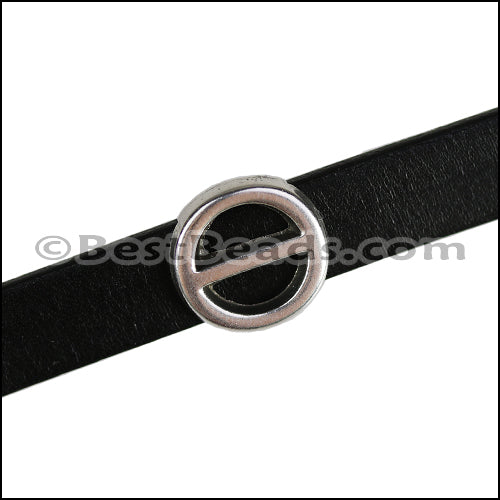 10mm flat GREEK THETA spacer ANT. SILVER - 10 pcs