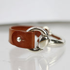 10mm flat HALF BRACELET STIRRUP clasp ANTIQUE SILVER - piece