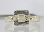 SMALL HAMMERED SQUARE slider ANTIQUE SILVER - 10 pcs