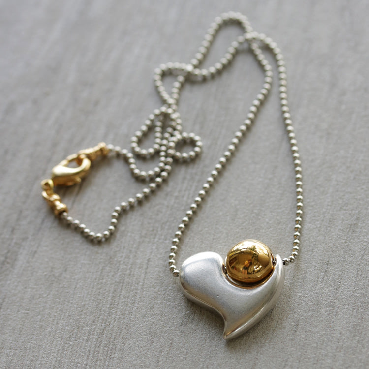 10mm Heart Bead Frame SHINY GOLD - 10 pcs