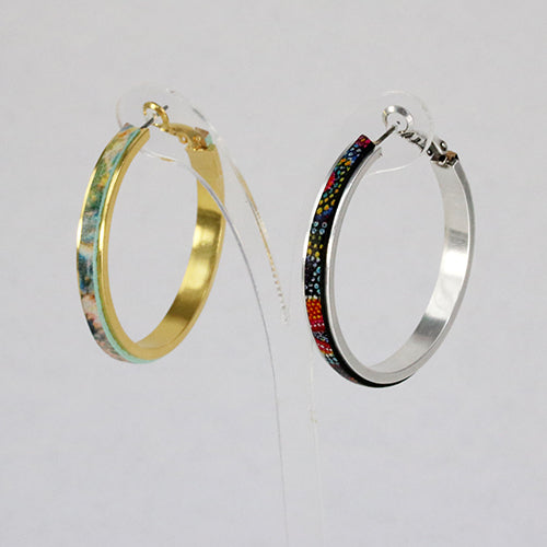 3mm Flat GLUE - IN HOOP EARRING GOLD - one pair (2 pcs)