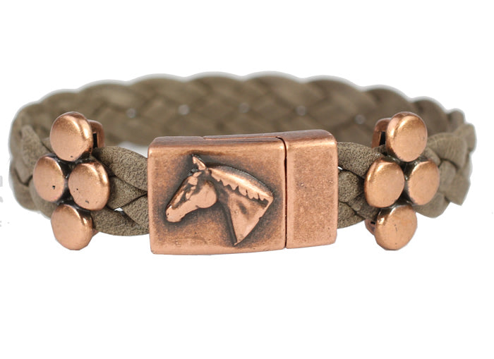 10mm flat BRAIDED leather CAMEL - 1 meter