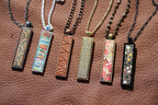 Rectangle Inlay Pendant ANT. BRASS - 10 pcs