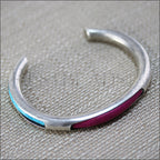 TRIPLE 5mm ROUND SETTING cuff ANT SILVER - 1 pc