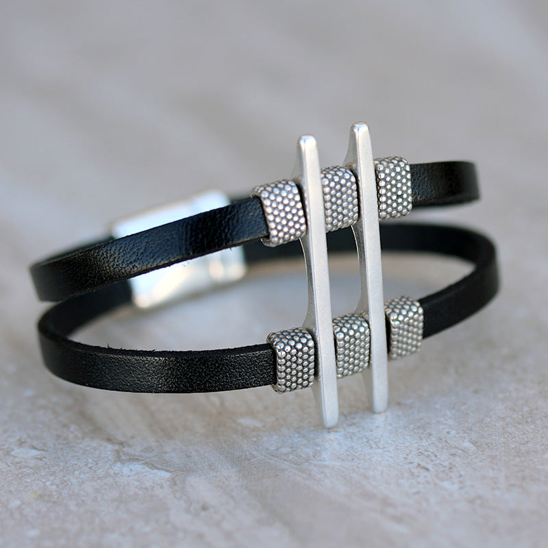 5mm flat SMALL DOTS slider ANT SILVER - 10 pcs