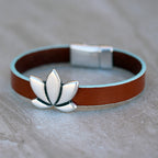 10mm flat LOTUS FLOWER slider ANTIQUE SILVER - 10 pcs