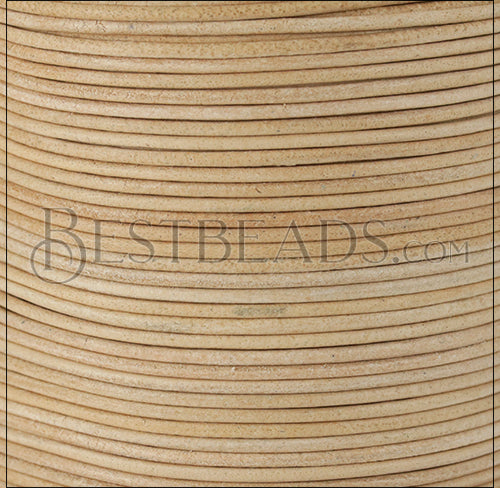 2mm round Indian leather - NATURAL - 100m spool