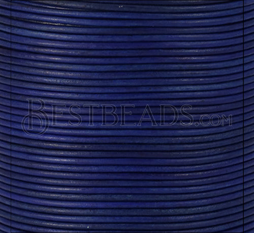 1.5mm round Indian leather - ROYAL BLUE - 100m spool