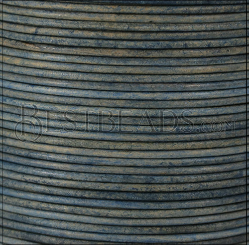 1.5mm round Indian leather - ANT. PURPLE NATURAL - 100m spool