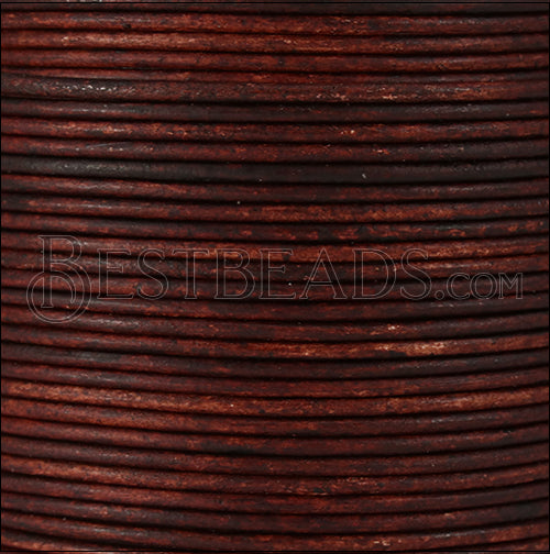1.5mm round Indian leather - CLOUDY BROWN - 100m spool
