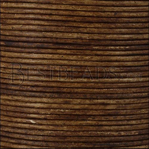 1.5mm round Indian leather - FOGGY BROWN - 100m spool