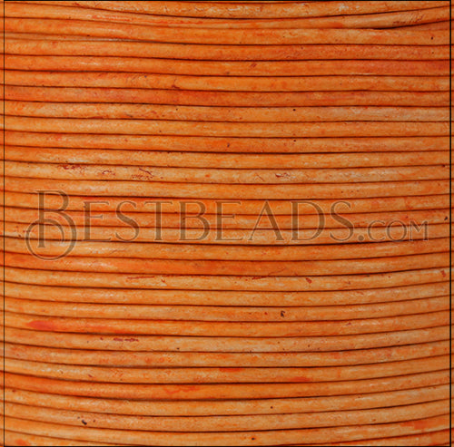 1.5mm round Indian leather - MILKY ORANGE - 100m spool