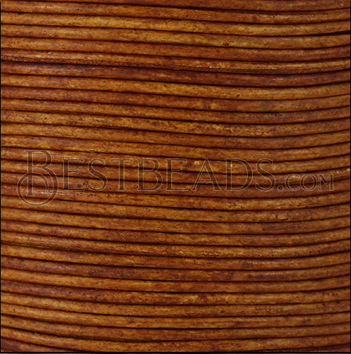 1.5mm round Indian leather - SUGAR BROWN - 100m spool