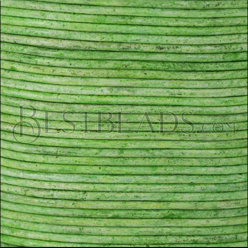 1.5mm round Indian leather - FROSTY GREEN - 100m spool
