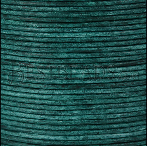 1.5mm round Indian leather - FROSTED SEAWOOD - 100m spool