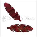 10mm flat INKED FEATHER LEAVES - 5 pcs