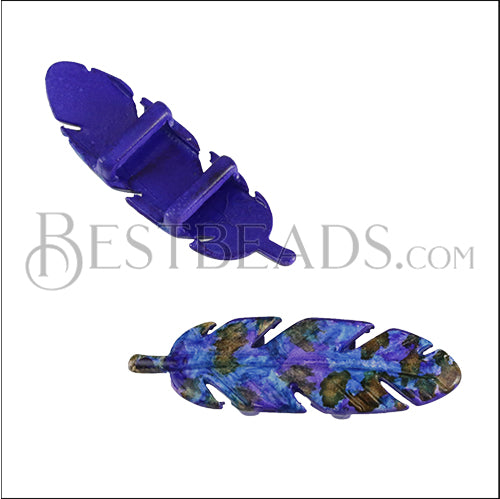 10mm flat INKED FEATHER SUMMERFIELD - 5 pcs