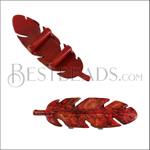 10mm flat INKED FEATHER SUNSET - 5 pcs