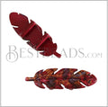 10mm flat INKED FEATHER AUTUMN - 5 pcs
