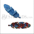 10mm flat INKED FEATHER MELODY - 5 pcs