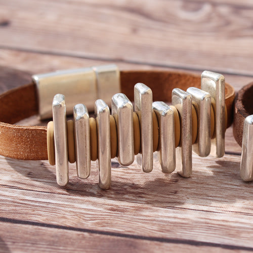 10mm flat VINTAGE leather MOCHA - meter