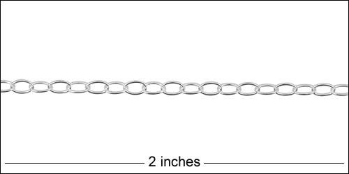 STERLING SILVER tiny thin cable chain - 1 foot