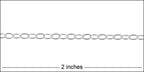 STERLING SILVER tiny thin cable chain - 1 foot