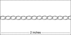 STERLING SILVER small curb chain - 1 foot