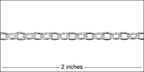 STERLING SILVER medium thick cable chain - 1 foot