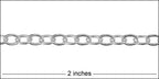 STERLING SILVER medium thick cable chain - 1 foot