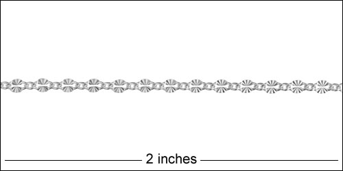 STERLING SILVER crinkle cable chain - 1 foot