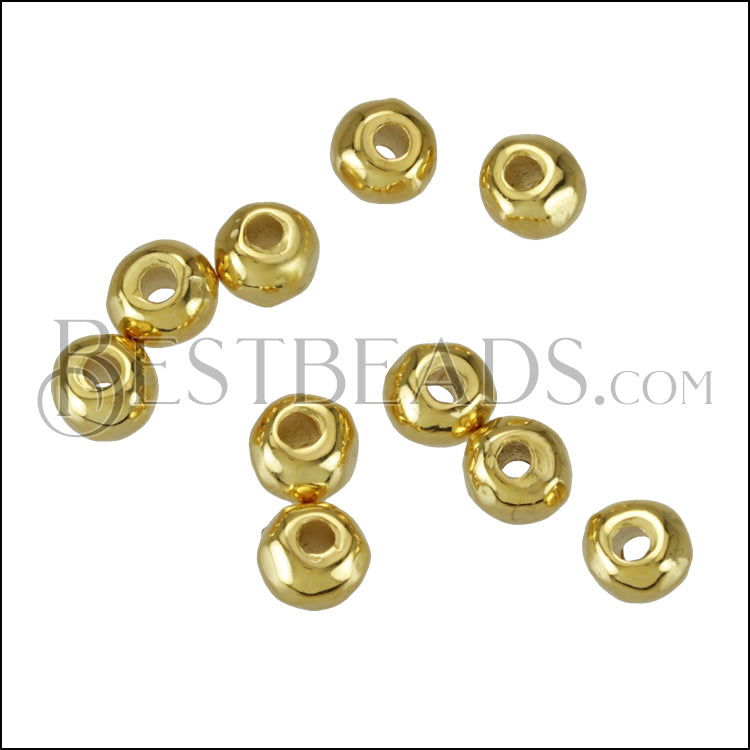 2mm Round FACETED bead SHINY GOLD - 10 pcs