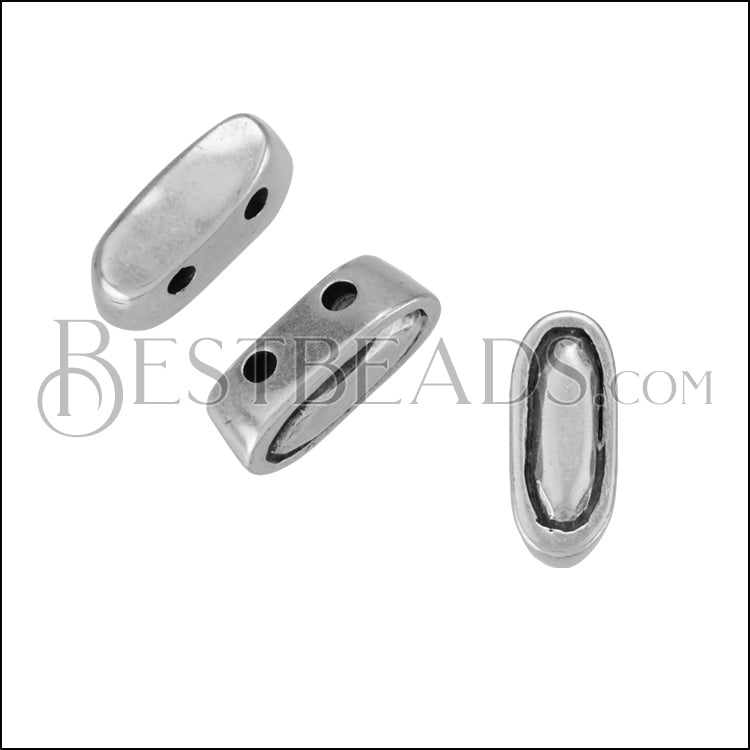 2mm Round SMALL GEM 2 - STRAND bead ANT SILVER - 10 pcs