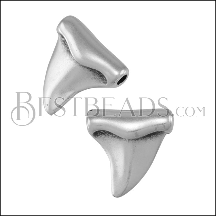 3mm Round SHARK TOOTH bead ANT SILVER - 10 pcs