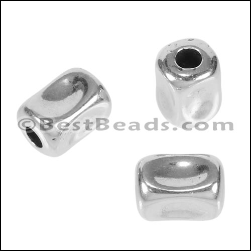 3mm round CONCAVE bead ANT SILVER - 10 pcs