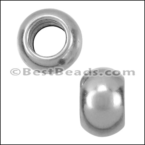 5mm round PLAIN bead ANT SILVER - 10 pcs