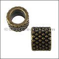 5mm round SMALL DOTS SHORT bead ANT BRASS - 10 pcs