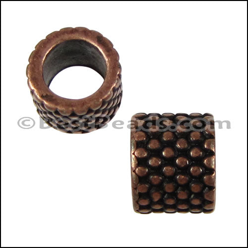 5mm round SMALL DOTS SHORT bead ANT COPPER - 10 pcs
