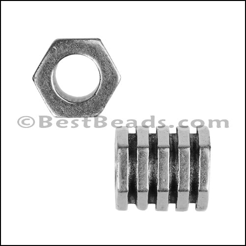 5mm round BOLT and NUT slider ANT SILVER - 10 pcs