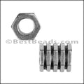 5mm round BOLT and NUT slider ANT SILVER - 10 pcs