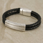 10x5 Round PLAIN magnetic clasp ANT SILVER - 5 clasps