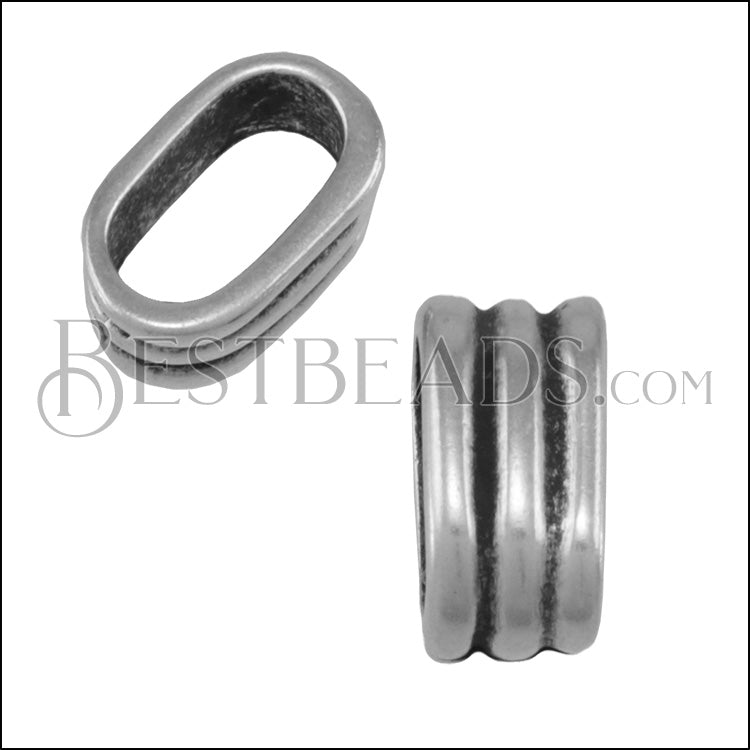 5mm DOUBLE LINES slider bead - 10 pcs