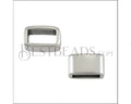 2 x 5mm ROUND RECTANGLE SPACER ANT SILVER - 10 pcs