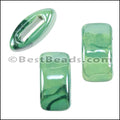 8mm flat TEAL:LIME 10mm Wide Ceramic bead - 10 pcs