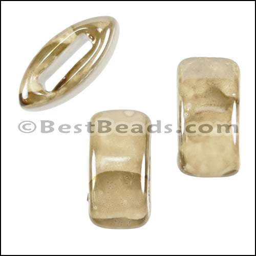 8mm flat BEIGE:CREAM 10mm Wide Ceramic bead - 10 pcs
