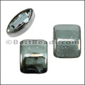 8mm flat GUNMETAL:TURQUOISE 15mm Wide Ceramic bead - 10 pcs