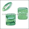 8mm flat TEAL:LIME 15mm Wide Ceramic bead - 10 pcs
