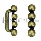 10mm flat 4 DOT BAR spacer ANT BRASS - 10 pcs