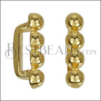 10mm flat 4 DOT BAR spacer SHINY GOLD - 10 pcs